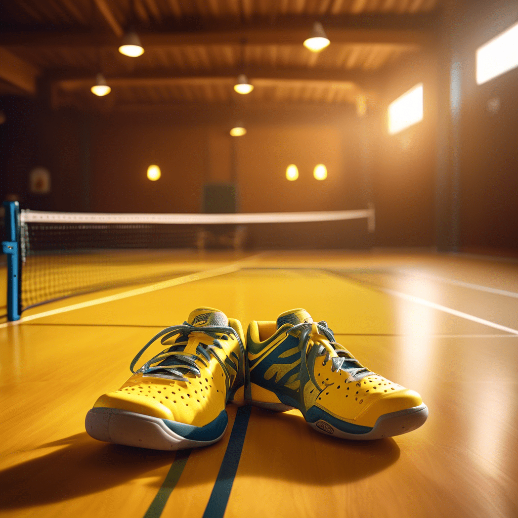 Pickleball shoes on court